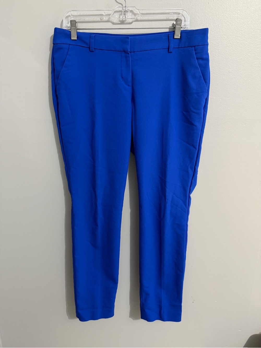 Express Pants Womens 10 Long Columnist Ankle Tapered Royal Blue Office Work